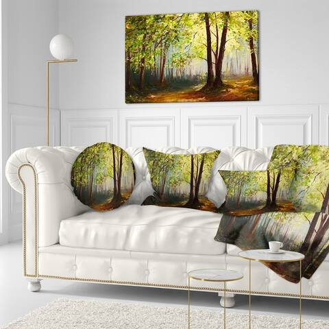 Designart - Summer Forest - Landscape Canvas Art Print - Green