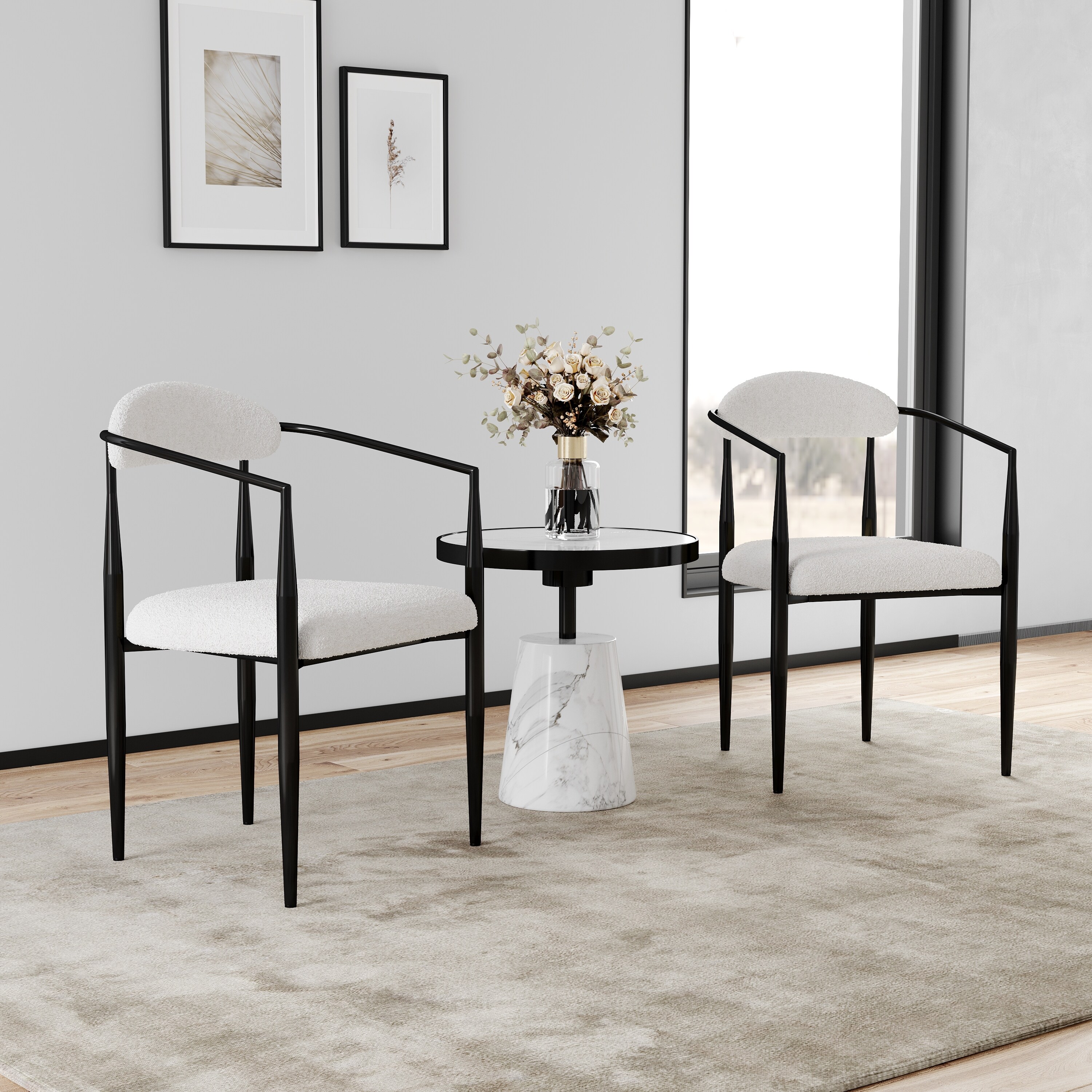 Curved Back Dining Chair Soft Cushion Accent Chair Bed Bath