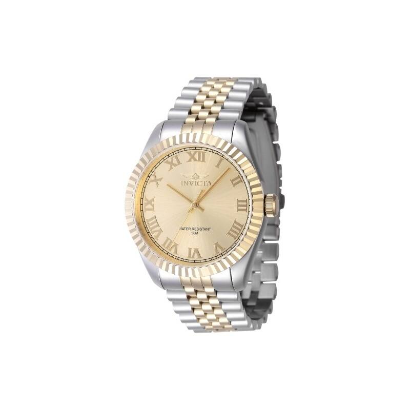 Invicta Men's 47404 Specialty Quartz 3 Hand Gold Dial Watch