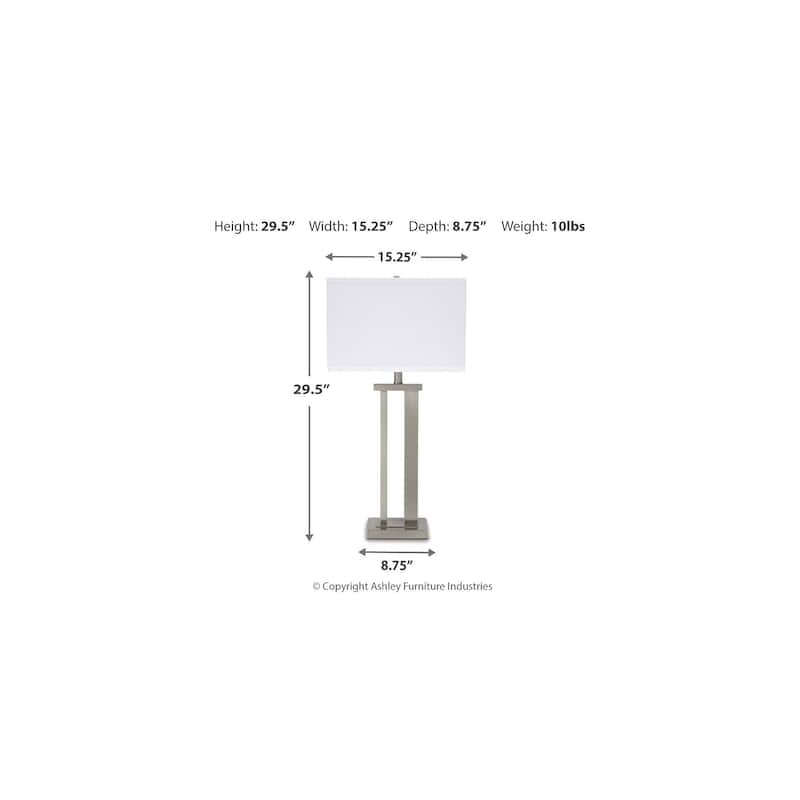 Signature Design by Ashley Aniela White/Gray Table Lamp (Set of 2) - 15.13" W x 8.63" D x 29.5" H
