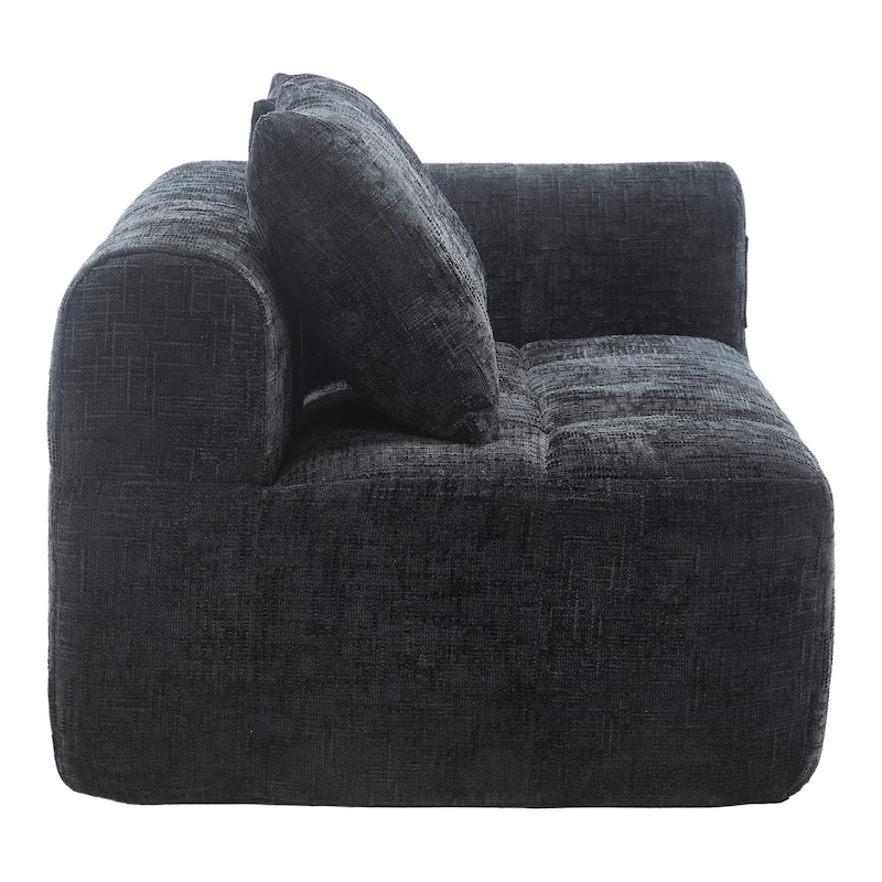 Chenille Loveseat Sofa Upholstered Deep Seat Sofa, Lounge Couch Corner Sofa Minimalist Modular Couches for Apartment