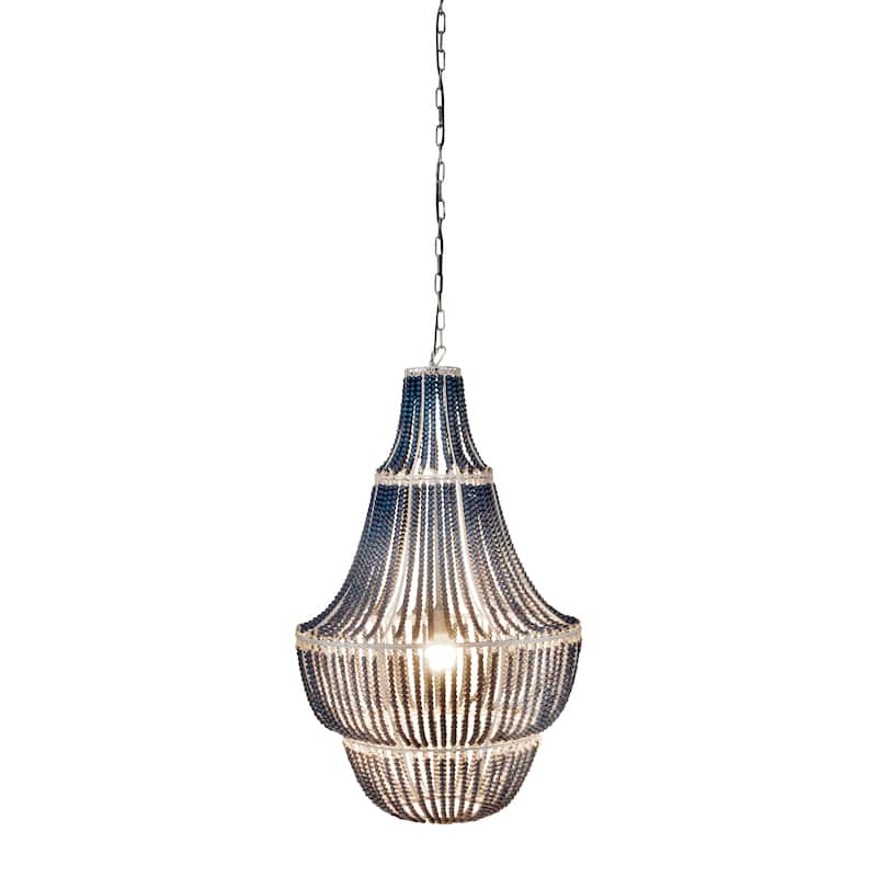 Draped Wood Bead Chandelier
