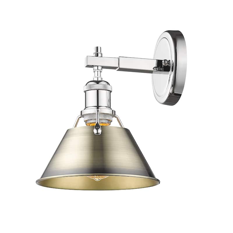 Orwell 1-Light Bath Vanity in Chrome with Aged Brass - Silver