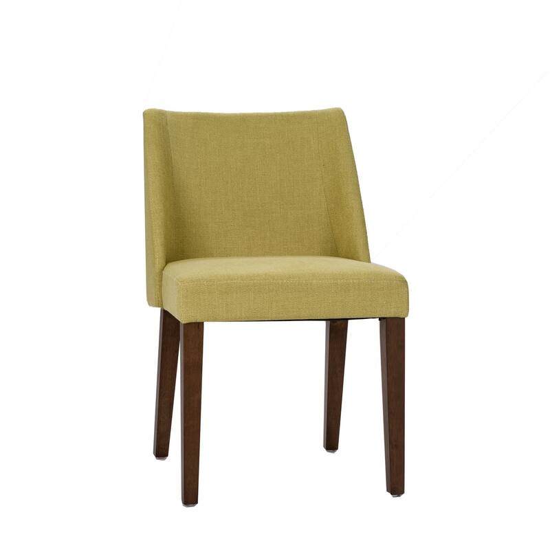 Space Savers Dining Chairs Set Walnut and Linen Upholstery 2 Piece - Various Colors