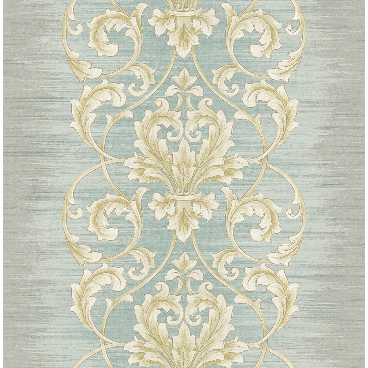 Seabrook Designs Ombre Stripes & Scrolls Unpasted Wallpaper