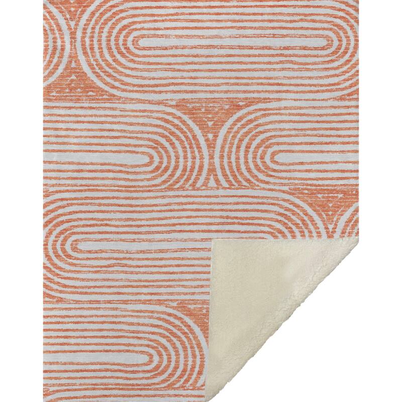 Premium Machine Washable Contemporary Sherpa Throw Blanket