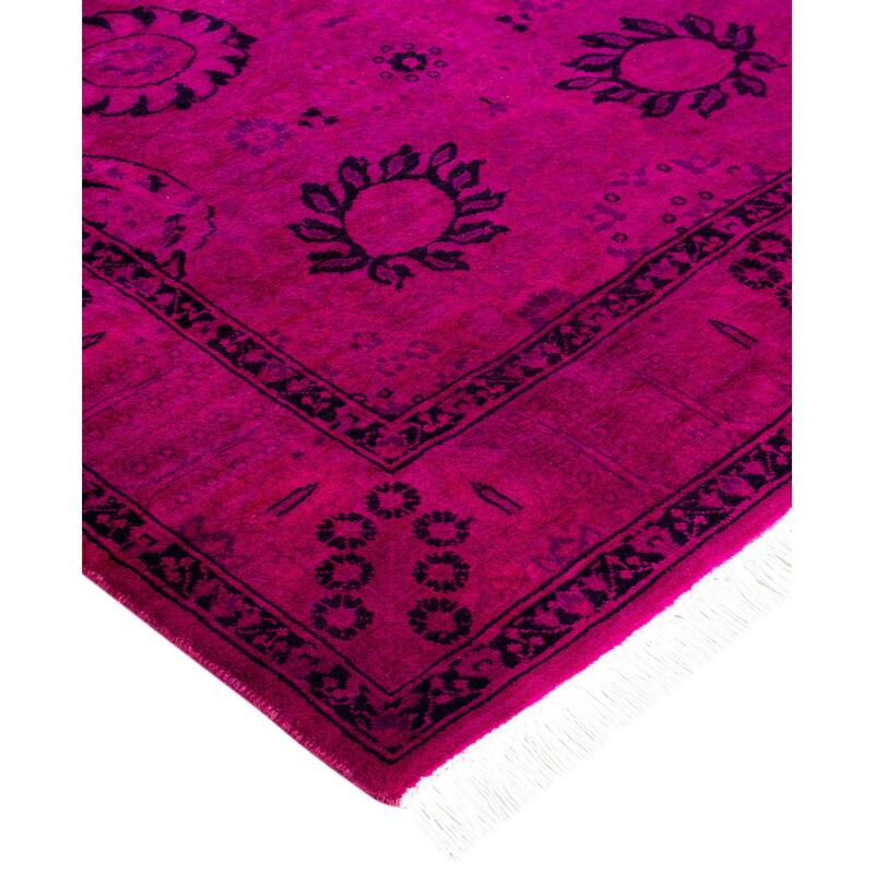 Overdyed One-of-a-Kind Hand-Knotted Area Rug - Pink - 3' 2" x 9' 1"