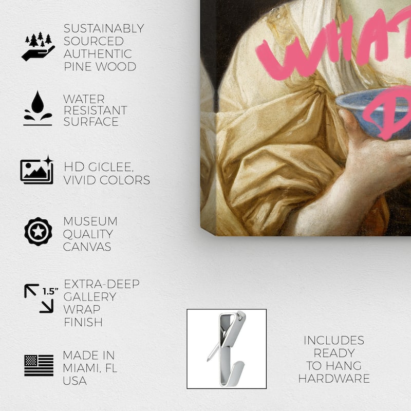 Wynwood Studio Canvas Fashion and Glam What to do Pink and Shabby Chic Wall Art Canvas Print