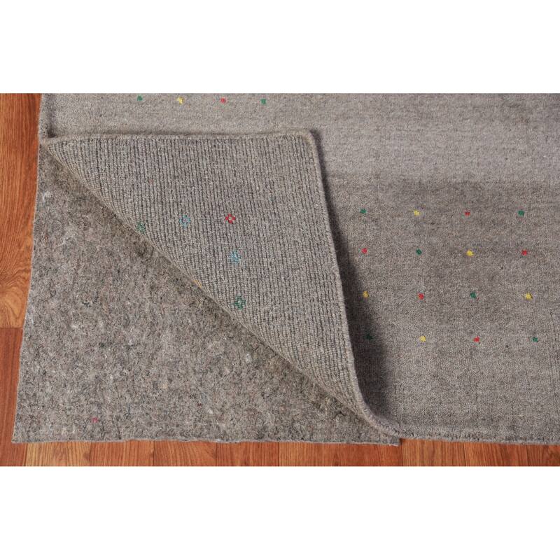 Hand Knotted Oriental 100% Wool Carpet Tribal Tribal Greys & Charcoal Gabbeh Area Rug - 12' 4'' X 8' 11''