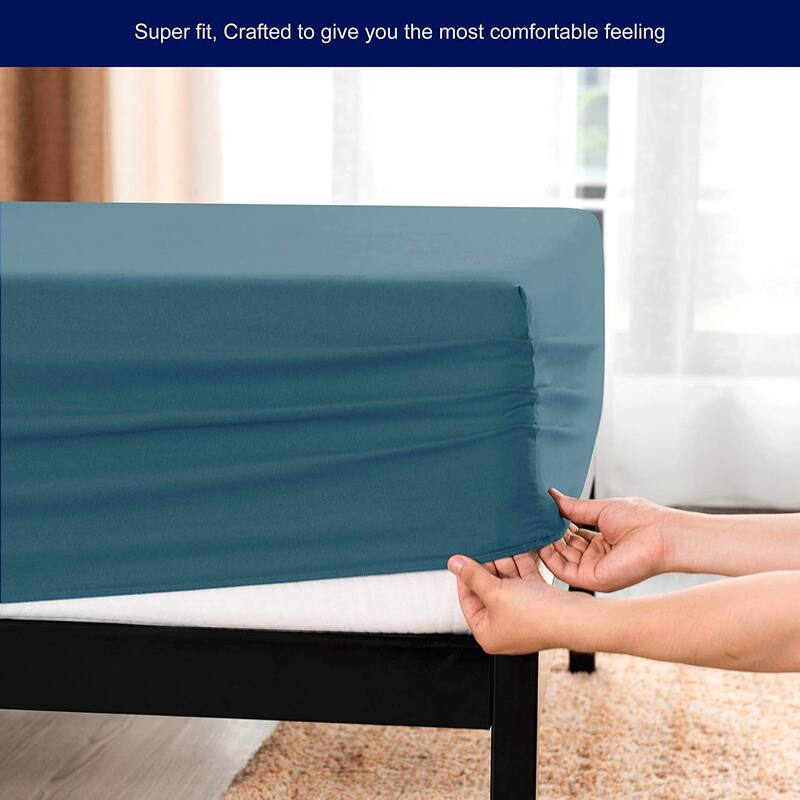 Subrtex Premium Microfiber 15-inch Deep Pocket Fitted Sheet