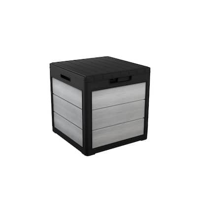 Keter Denali 30 Gallon Compact Durable Resin Outdoor Storage Deck Box For Furniture and Supplies, Grey