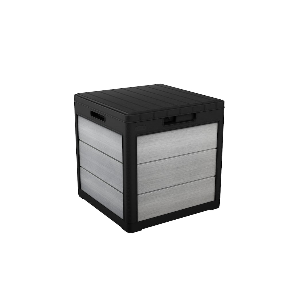 Keter Denali 30 Gallon Compact Durable Resin Outdoor Storage Deck Box For Furniture and Supplies, Grey