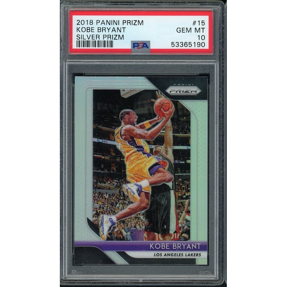 Kobe Bryant 2018 Panini Silver Prizm Basketball Card #15 Graded PSA 10 - 8'6" x 11'6"
