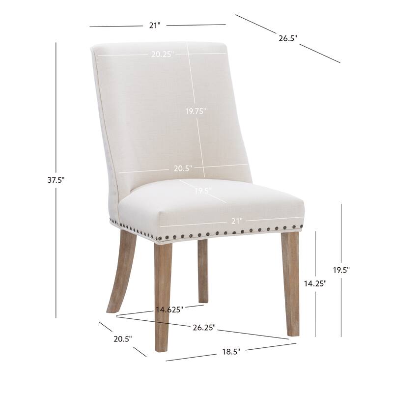 Linon Allard Modern Dining Chairs with Natural Legs (Set of 2)