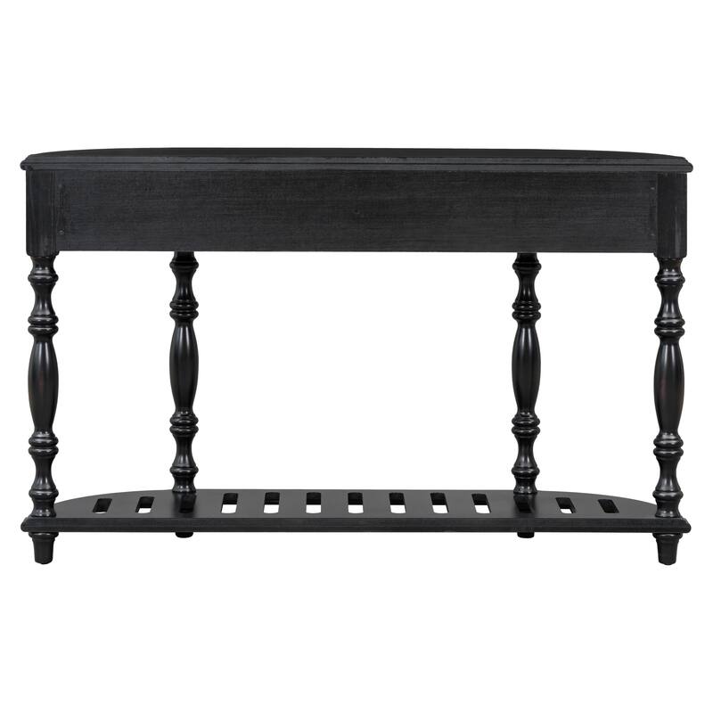 52" Classic Console Table with 4 Drawers & Open Shelf