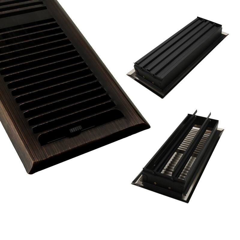 Akicon Stripe Design 4"x12" Floor Register with Trap Net