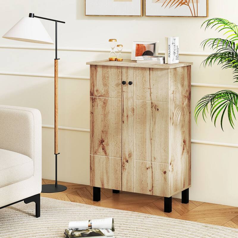 Gymax Shoe Storage Cabinet 4-Tier Shoe Organizer w/ Removable Shelves