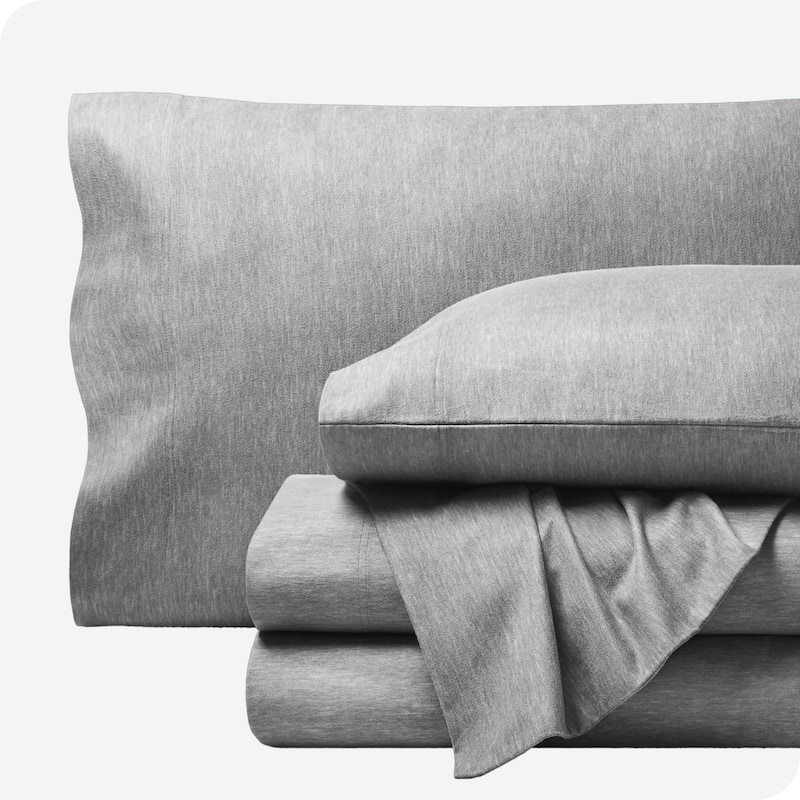 Bare Home Cotton Flannel Sheet Set - Velvety Soft Heavyweight - Twin XL - Heather Light Grey