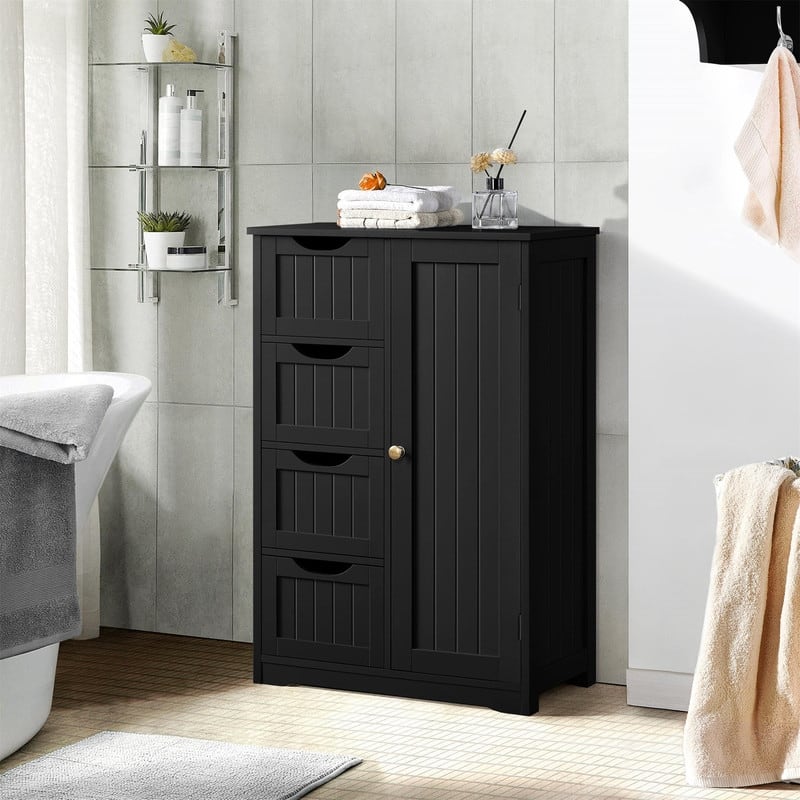 Wooden Bathroom Floor Cabinet - 13"D x 22"W x 32"H