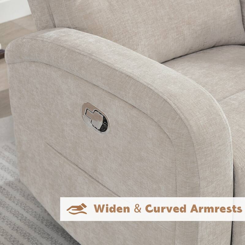 Aemeios Faux Leather Swivel Glider Rocker Manual Recliner