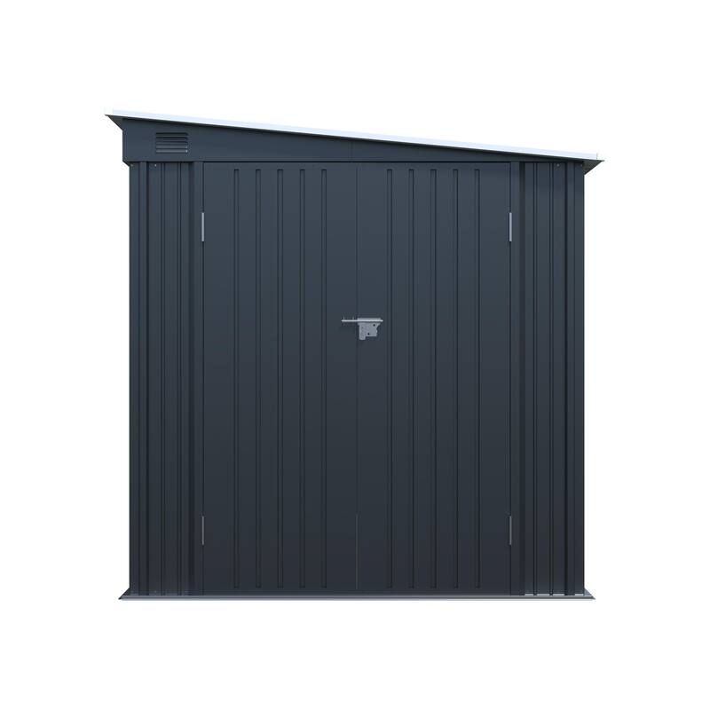 Rust-resistant Outdoor Storage Shed Garden Shed with Lockable Double Doors, Waterproof Tool Shed, Translucent PC Light Board