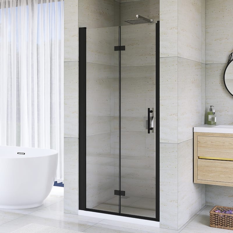 Bifold Framed Shower Door in Matte Black Finish
