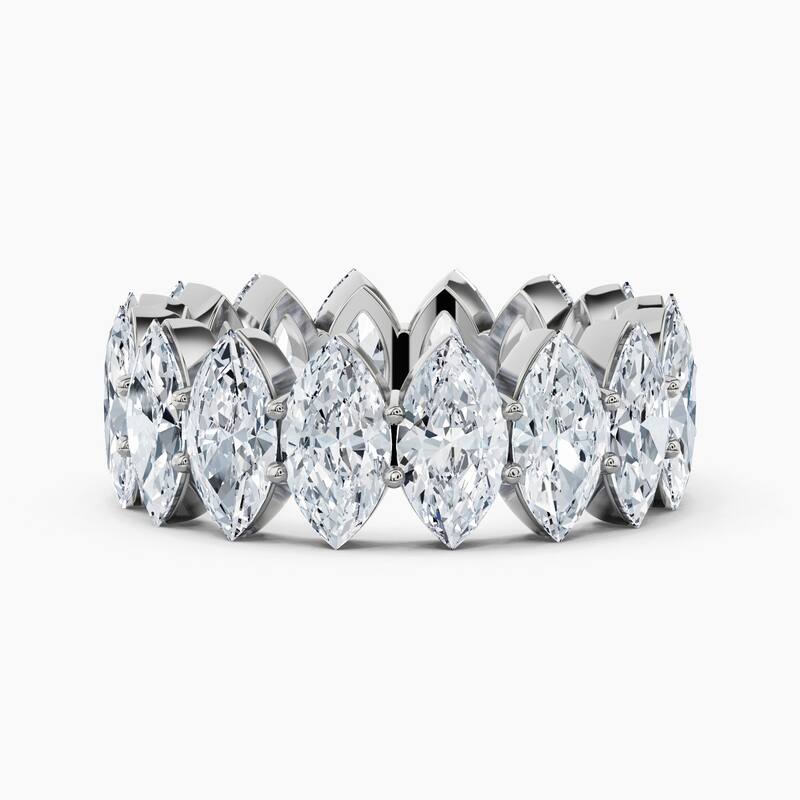 Auriya 14k Gold Marquise North-South Lab Grown Diamond Eternity Band 2.70 - 10.50 ct. tw. (F-G, VS) - 8.00 ct. wt. - 6 - White