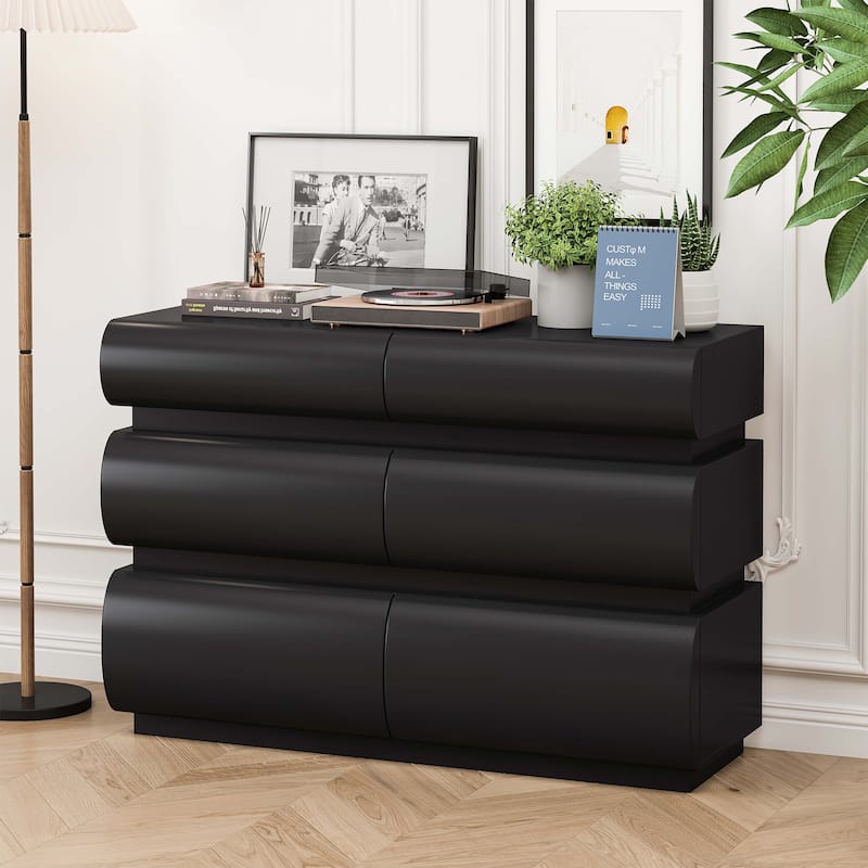 MINIMALIST MODERN 6 Drawer Dresser for Bedroom - Black