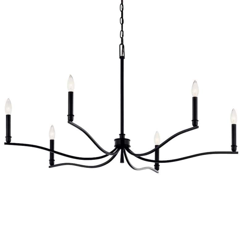 Kichler 52696 Malene 6 Light 42" Wide Taper Candle Style Chandelier - Black