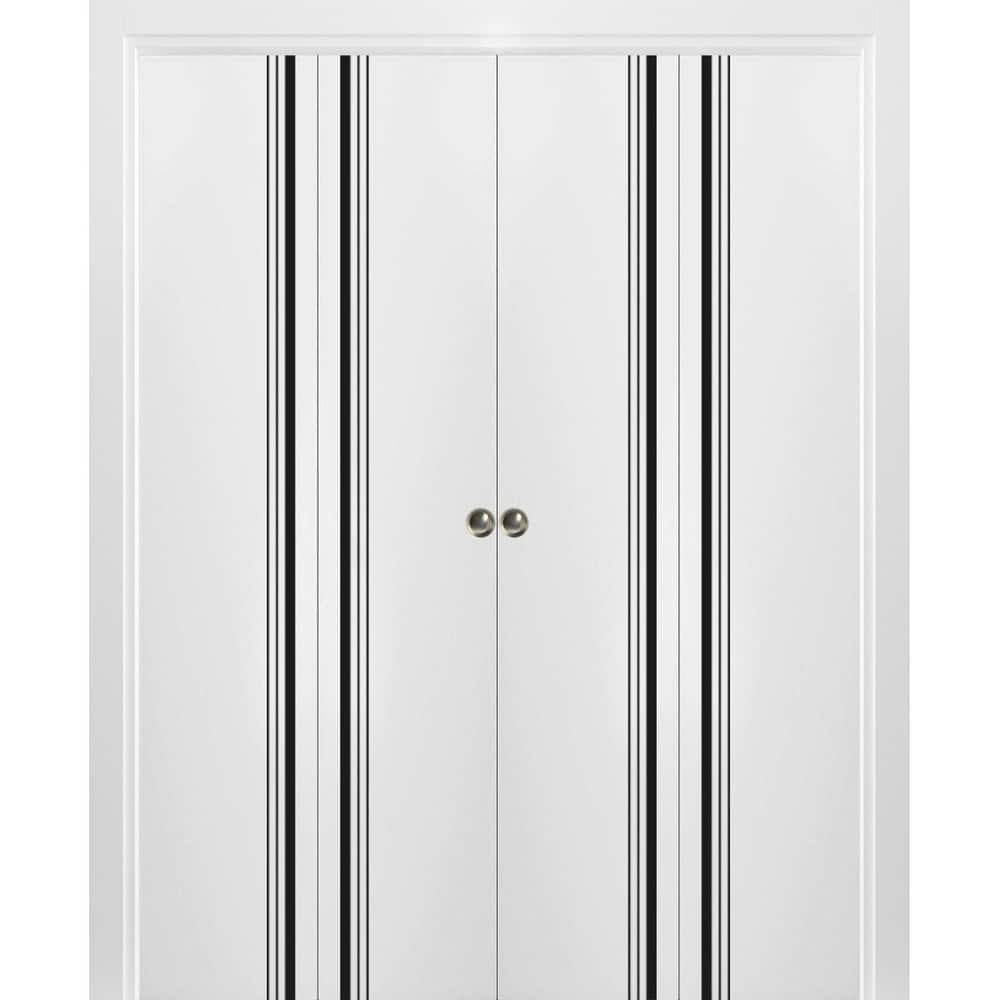 Double Bi-fold Doors Planum 0011 White Silk with Sturdy Tracks