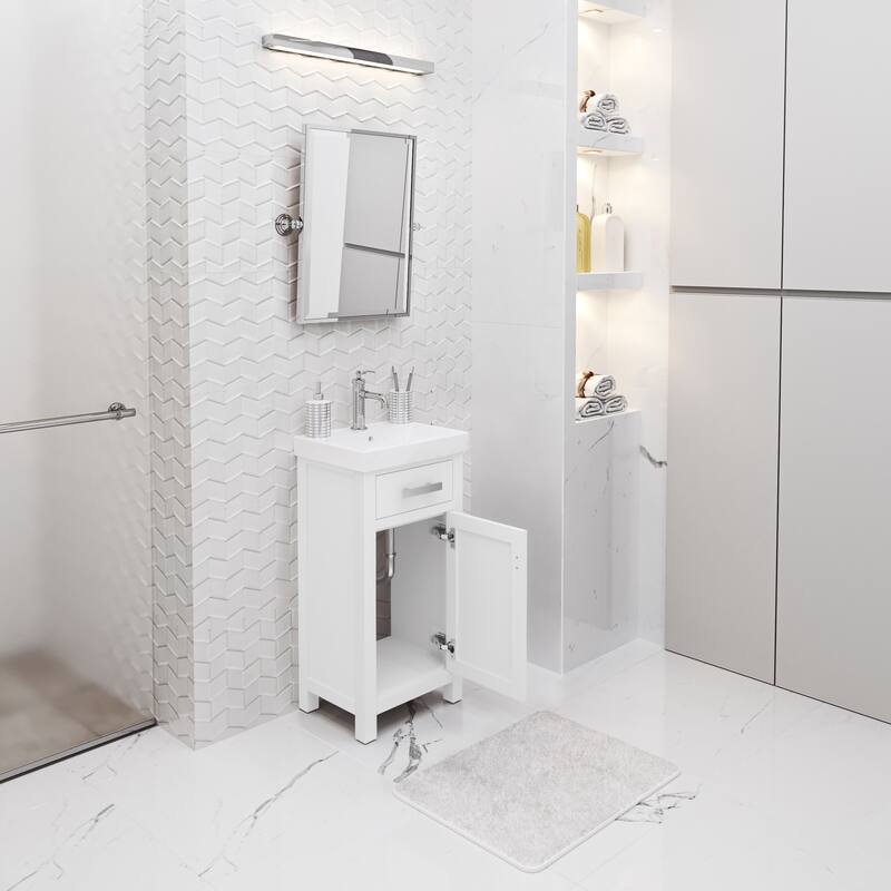 Mia 18 In. Integrated Ceramic Sink Top Vanity in Espresso with Modern Single Faucet