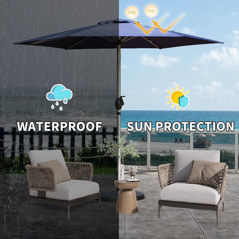 Patio Umbrella, Outdoor Table Umbrella with Crank Handle UV Protection and Waterproof for Garden Patio, Backyard, Pool
