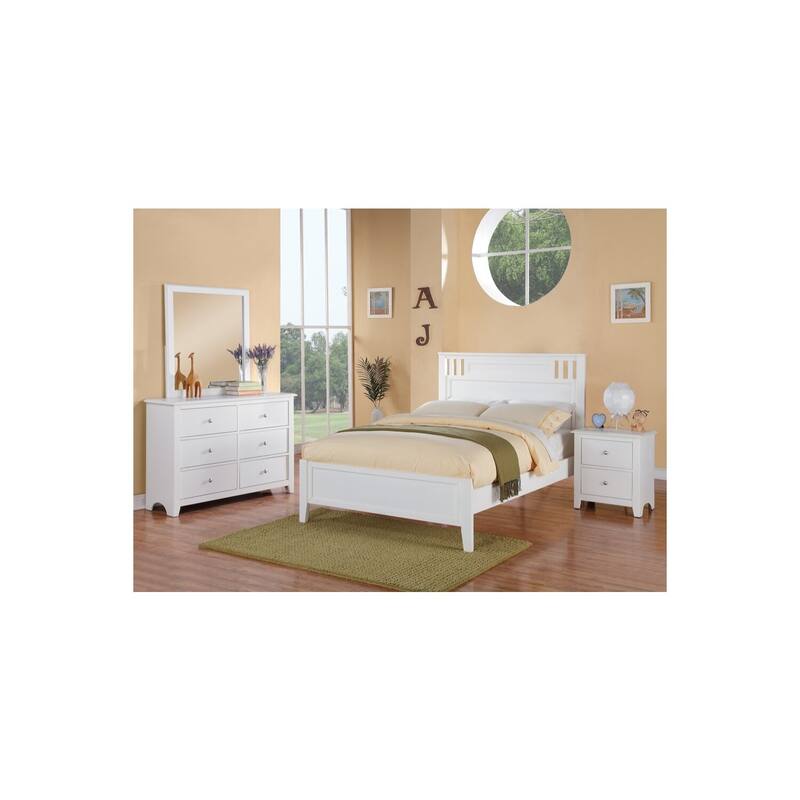 White 2 Drawer 22 in. W Nightstand with Sturdy Hardware and Ample Storage