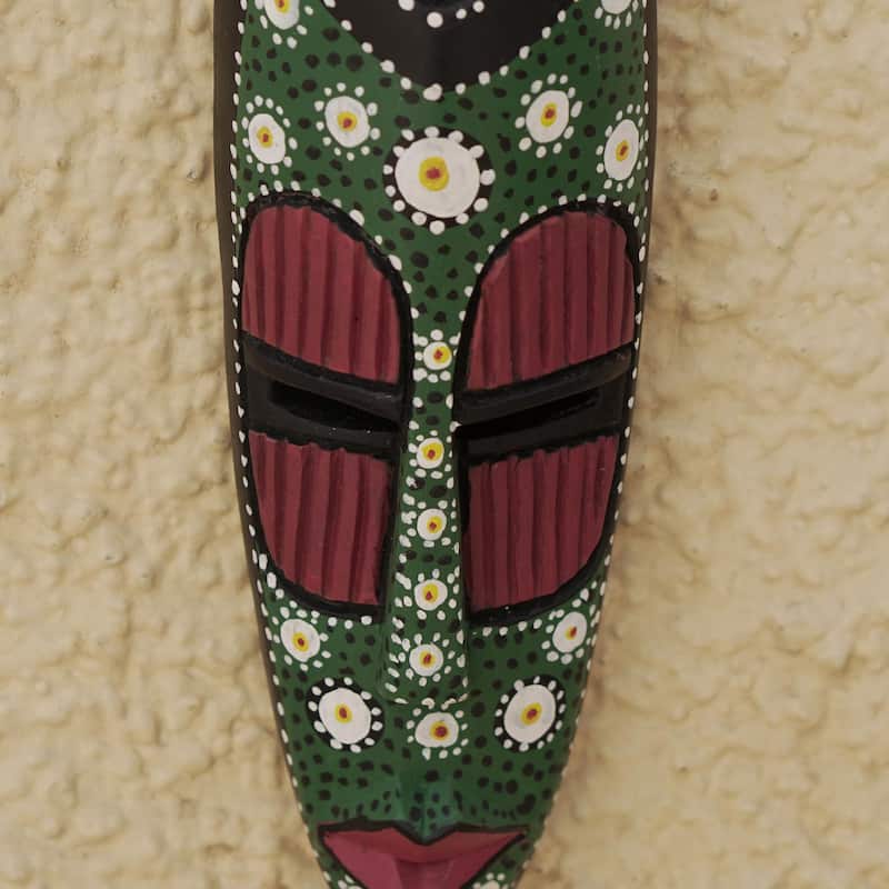 Novica Handmade Ashanti Dots African Wood Mask
