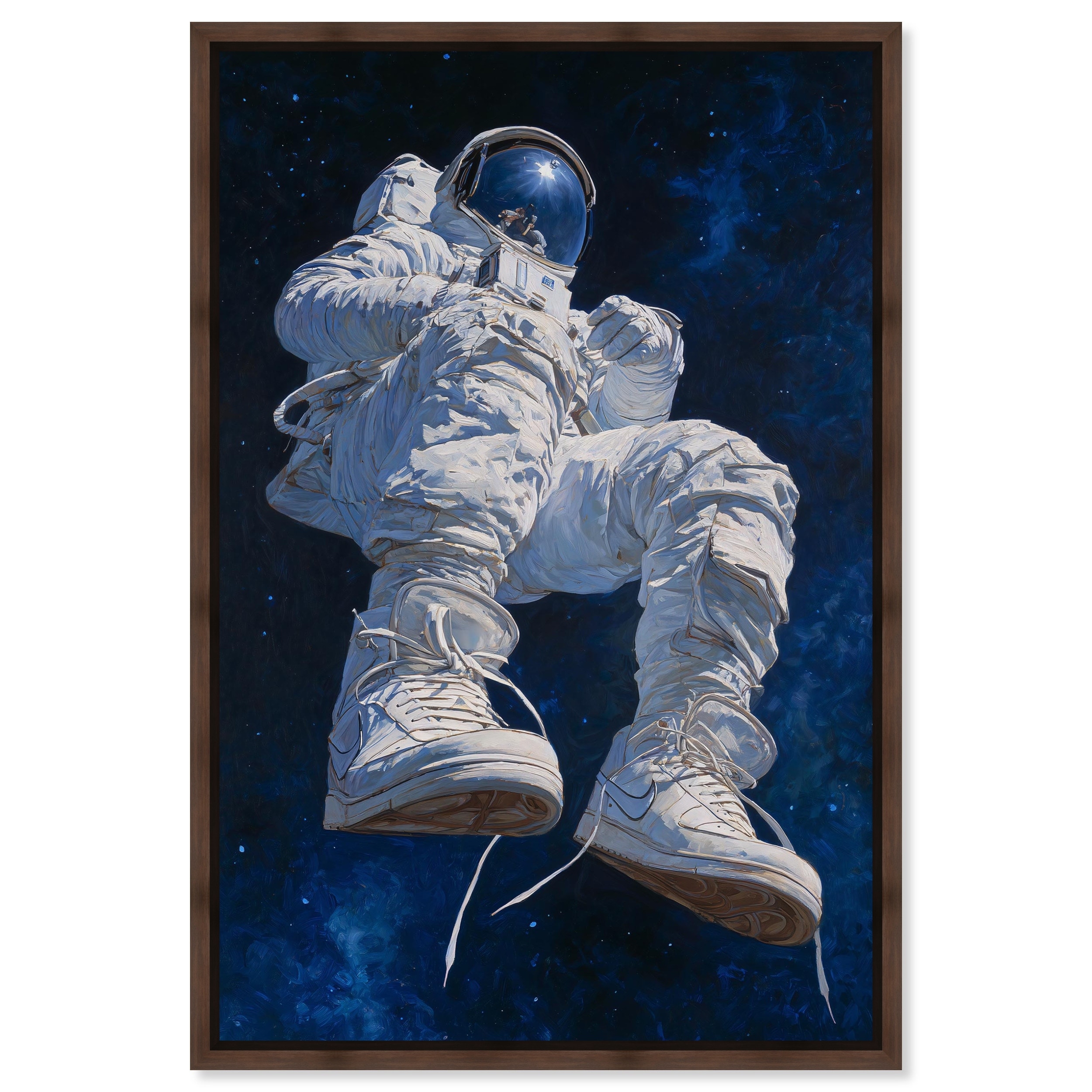 Sneakers in Space Retro Urban Glam Art Framed Canvas by Art Remedy