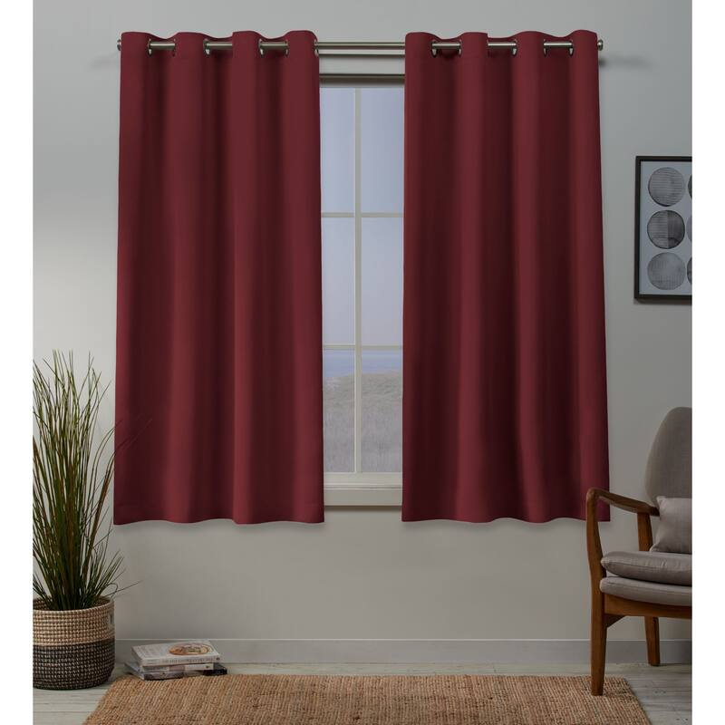 ATI Home Sateen Twill Woven Blackout Grommet Top Curtain Panel Pair
