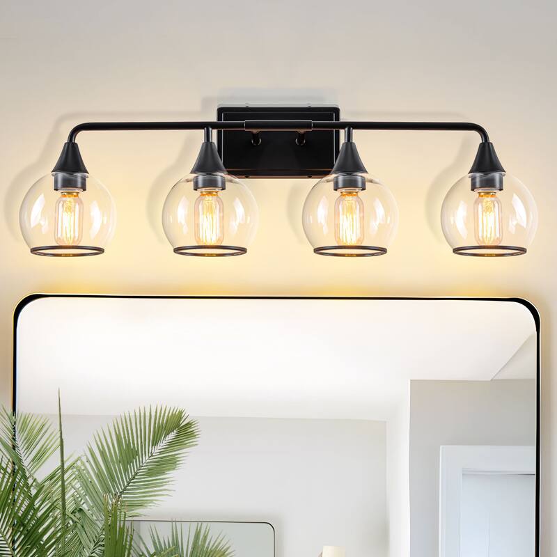 Starsky 3/4 Lights Modern Vanity Light Clear Globe Glass Shades