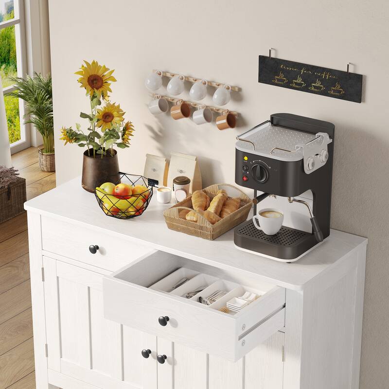 Sofa Table with Open Storage Shelf, Farmhouse Console Table Kitchen Buffet Sideboard with Drawers