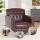 preview thumbnail 40 of 72, Tufted Accent Chair Vegan Leather Armchair for Living Room