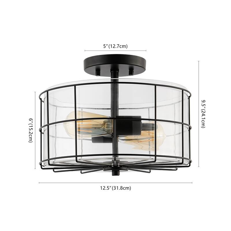 SAFAVIEH Lighting Hannes Flush Mount - 12"W x 12"D x 8"H