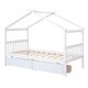 preview thumbnail 6 of 11, Twin Size Wooden House-Shaped Bed with Built-in Drawers for Creative Storage and Play