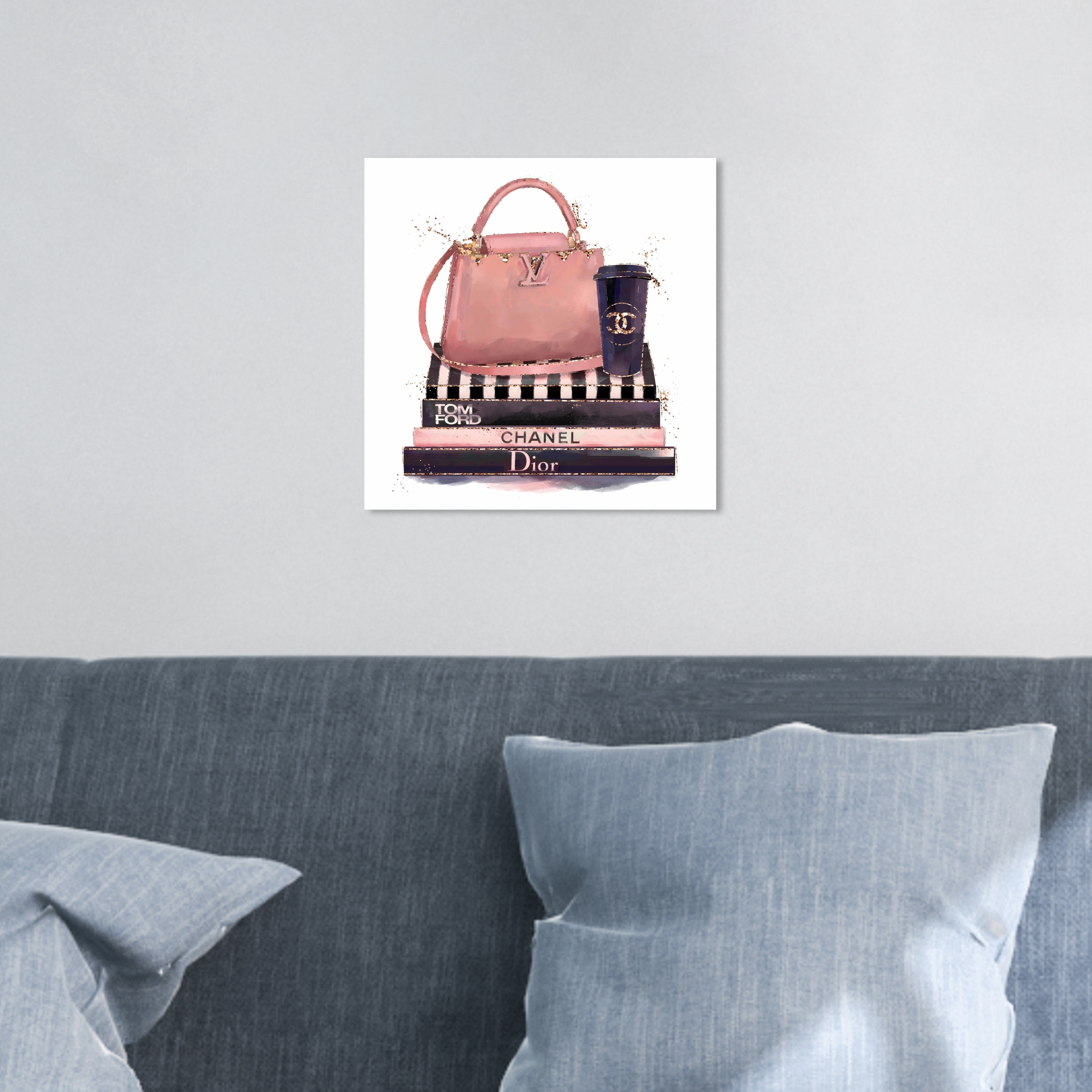  The Oliver Gal Artist Co. Fashion and Glam Wall Art Canvas  Prints '29597 Treasured Handbag' Home Décor, 12 x 12, Pink, Black:  Posters & Prints