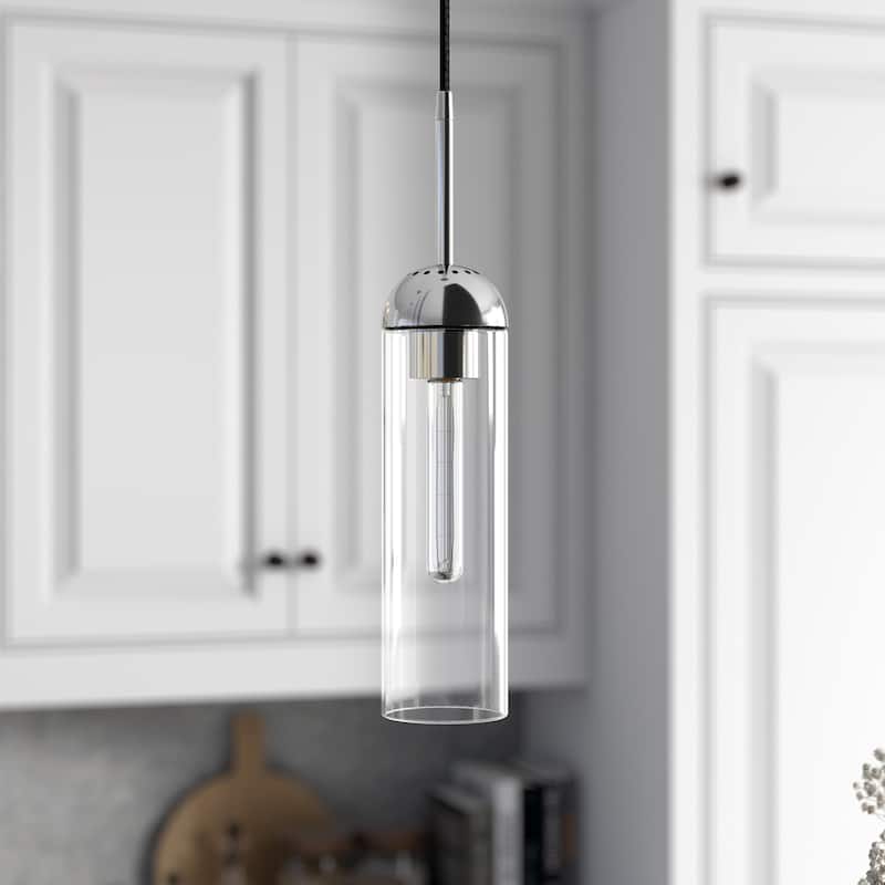 Kagan Pendant - Polished Nickel and Clear Glass