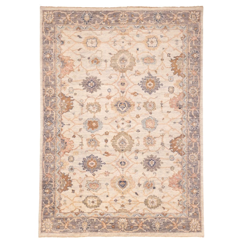 ECARPETGALLERY Hand-knotted Jules Serapi Light Grey Wool Rug - 9'10 x 13'9