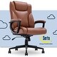 preview thumbnail 20 of 66, Serta Connor Executive Office Chair - Ergonomic Computer Chair with Layered Body Pillows and Contoured Lumbar Cognac Bonded Leather