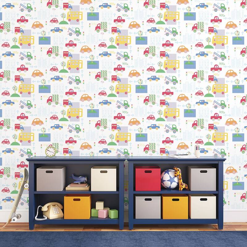 Galerie Wallcoverings Just 4 Kids 2 City Traffic Non-woven Matte Wallpaper Roll