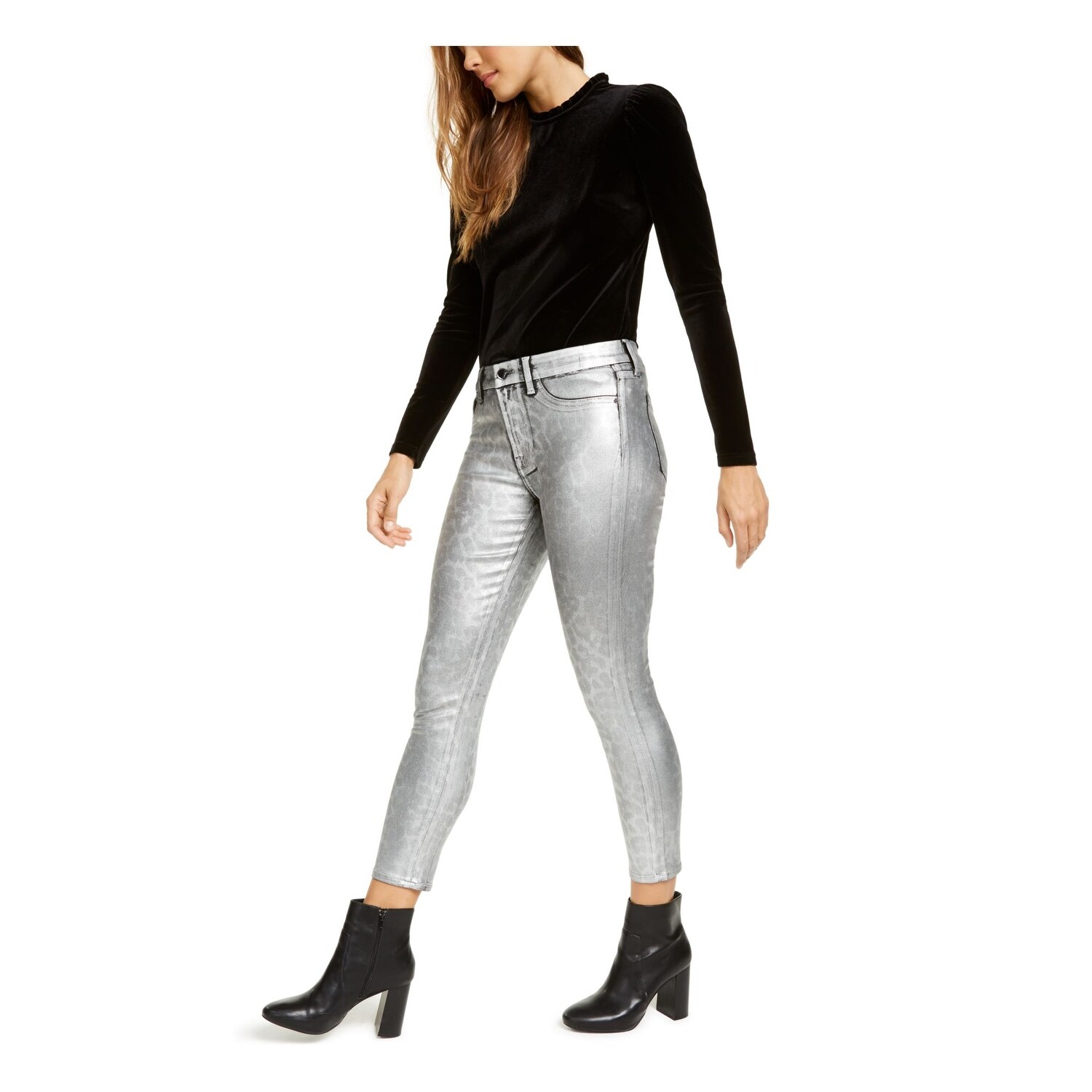 silver evening pants