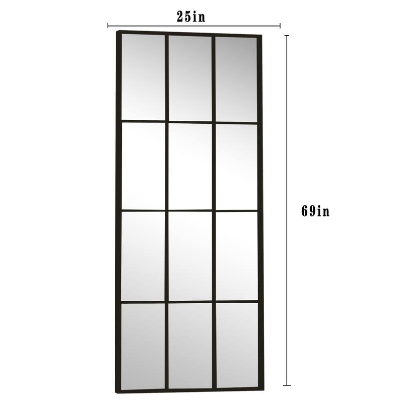 Windowpane Full Length Metal Wall Mirror