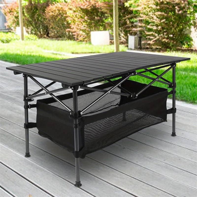 Adjustable - height Folding Table - Black