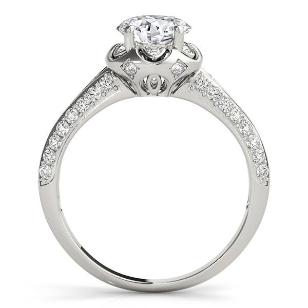 Auriya 14k White Gold Lab Grown Round Diamond Halo Engagement Ring 0.50 ...